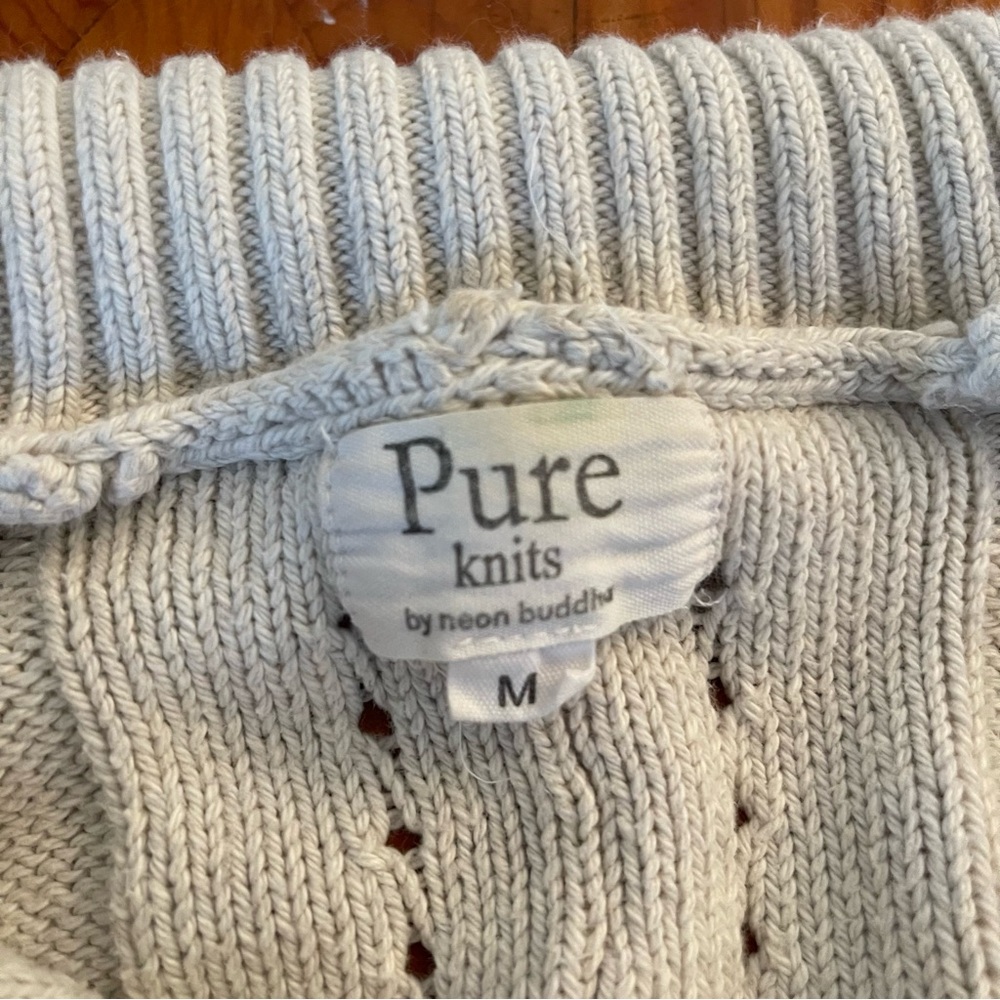 Neon Buddha Cream Knit Sweater - Picture 3 of 8